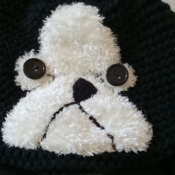 ⭐️ Host Pick ⭐️ Kids | Cute Bull Dog Black White Button Hat - Picture 3 of 5